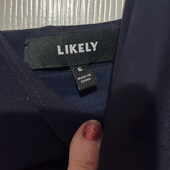 Elegant Navy Blue Spaghetti Strap Dress - Picture 4 of 4